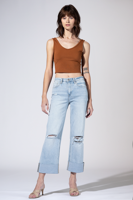 Kansas Cuff High Rise Jeans