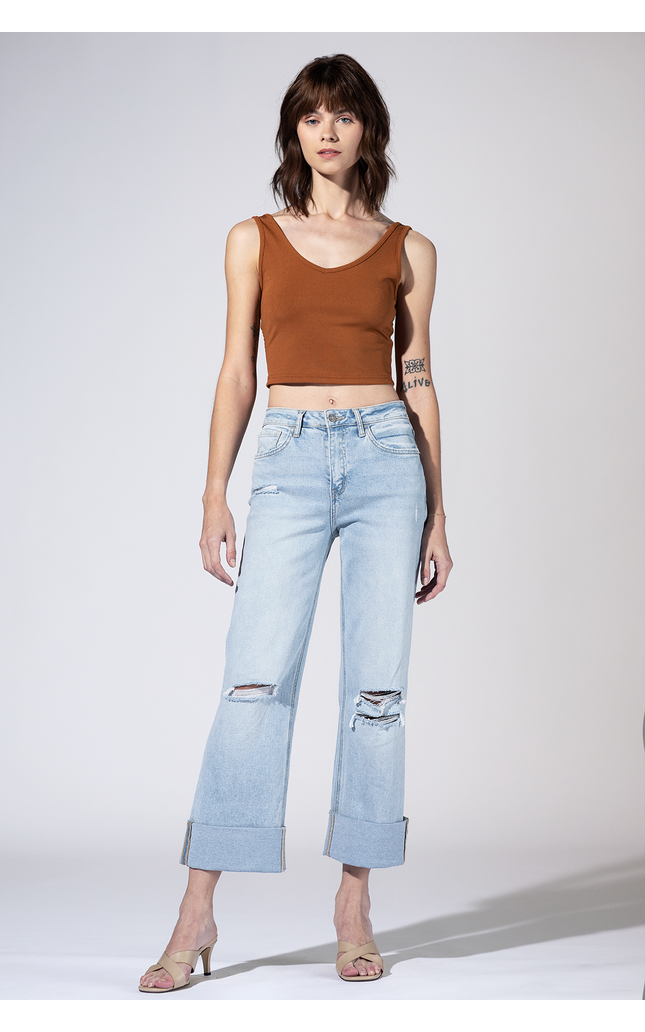 Kansas Cuff High Rise Jeans