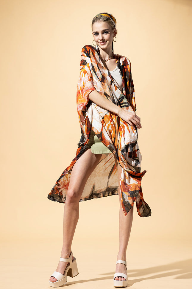 Autumn Hues Gradient Kimono