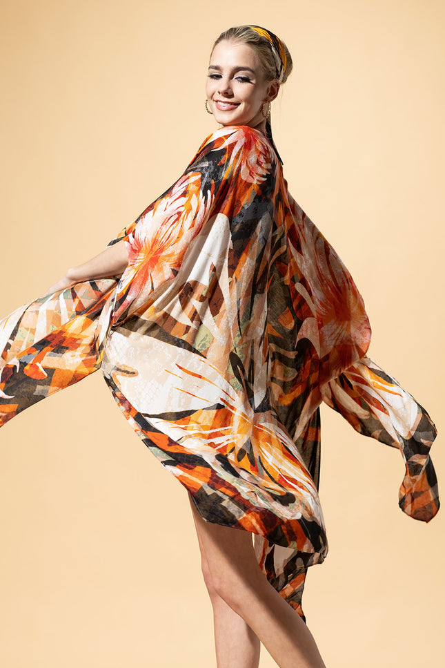 Autumn Hues Gradient Kimono