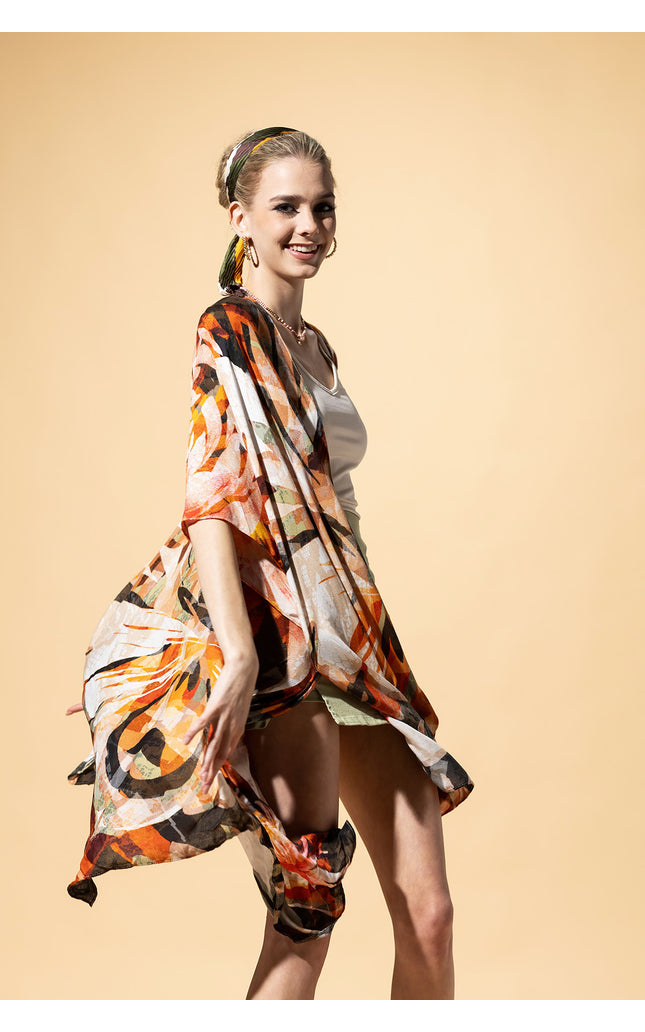 Autumn Hues Gradient Kimono