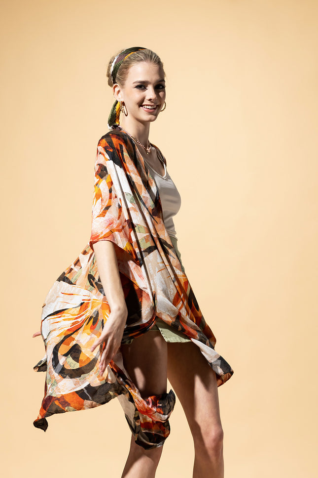 Autumn Hues Gradient Kimono
