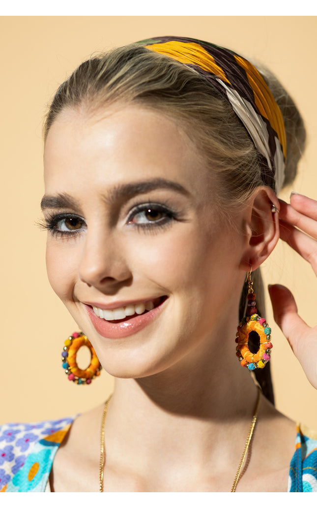 Colorful Ring Fabric Earrings