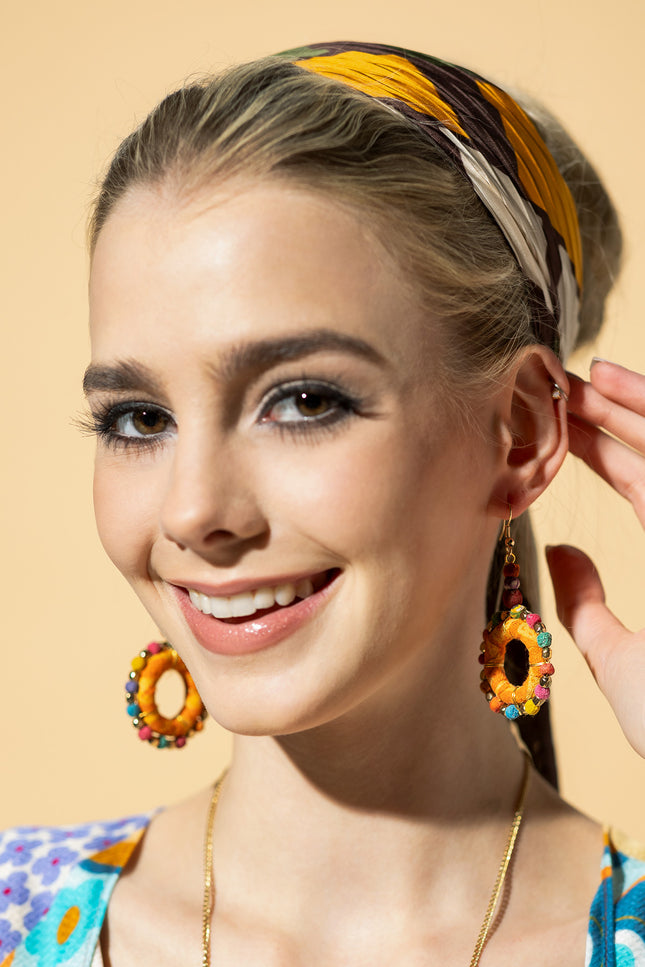 Colorful Ring Fabric Earrings