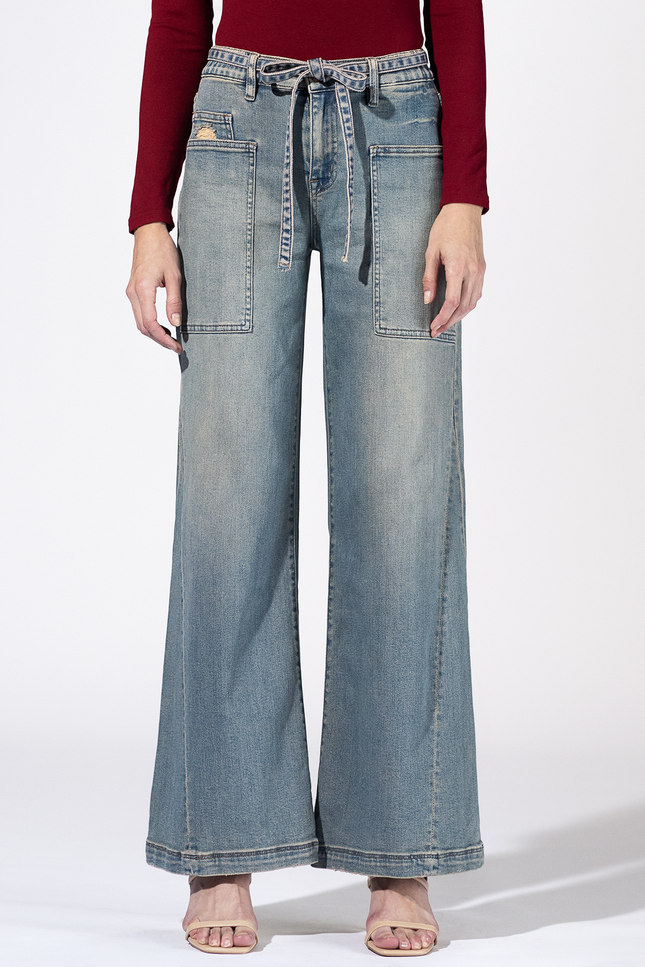 Hudson Fade Utility Wide Leg Jeans