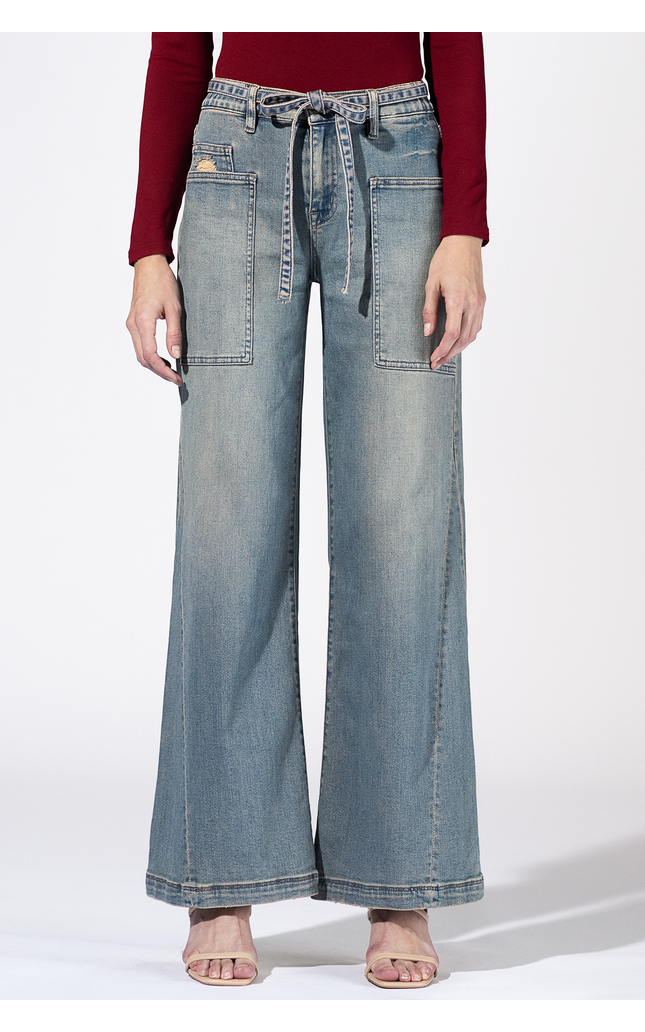 Hudson Fade Utility Wide Leg Jeans