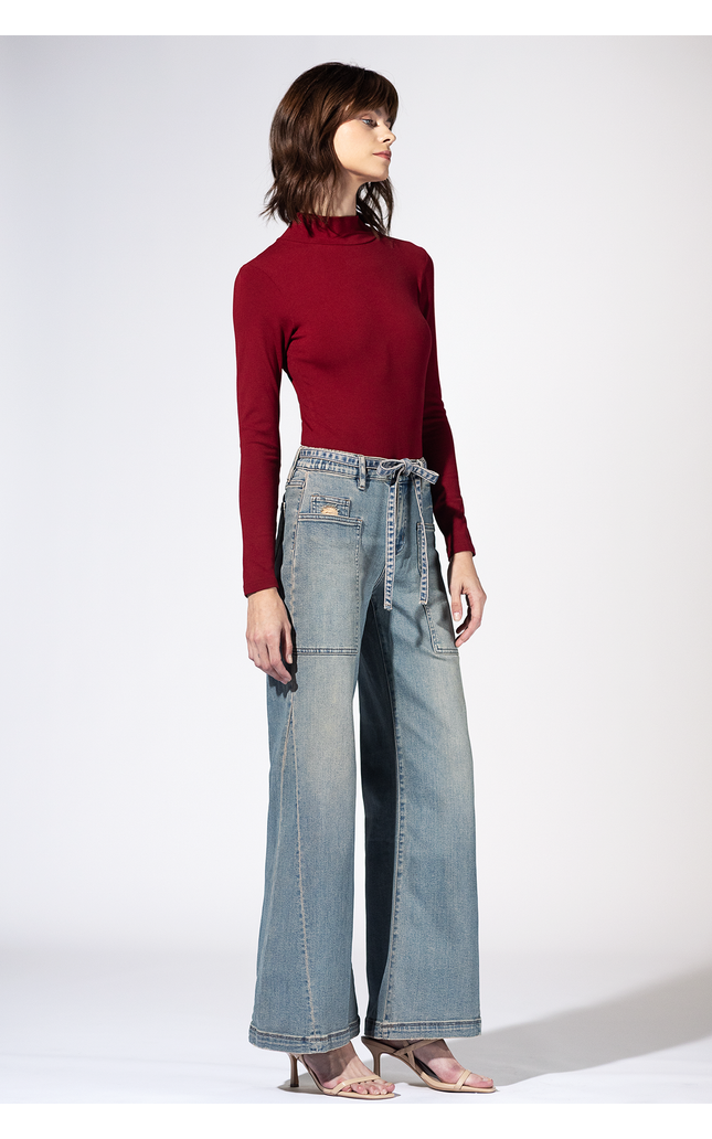 Hudson Fade Utility Wide Leg Jeans