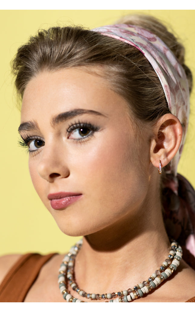 18K Gold Plated Pavé Huggie Hoops