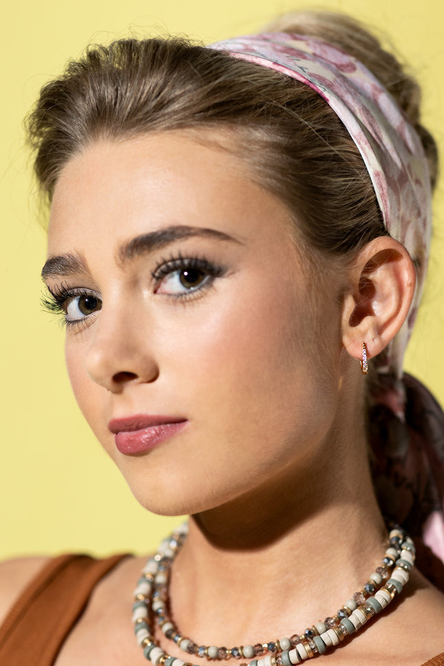 18K gold-plated Pavé Huggie Hoops