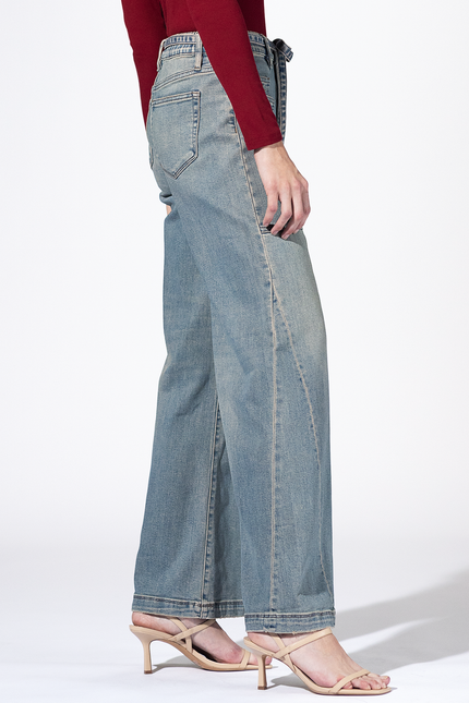 Hudson Fade Utility Wide Leg Jeans