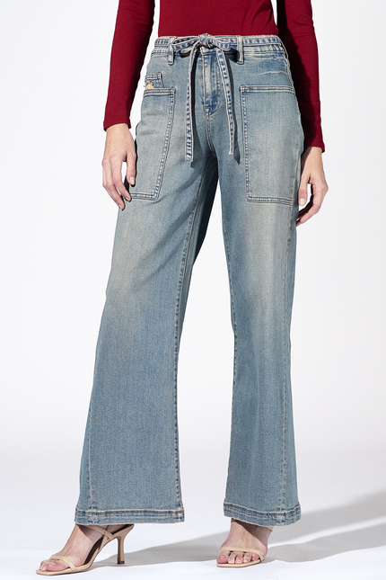 Hudson Fade Utility Wide Leg Jeans