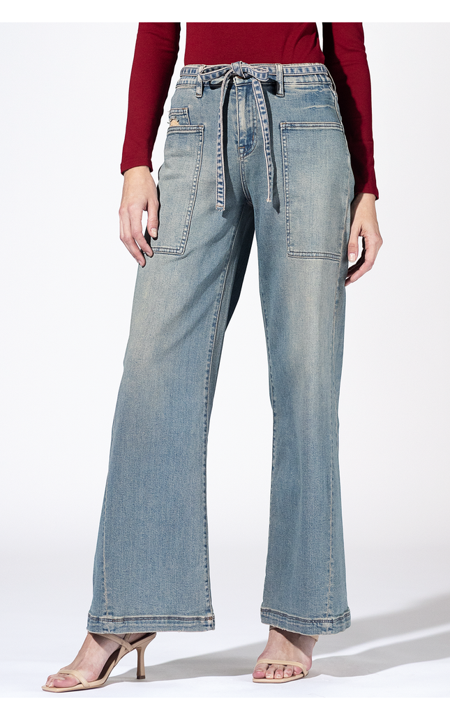 Hudson Fade Utility Wide Leg Jeans