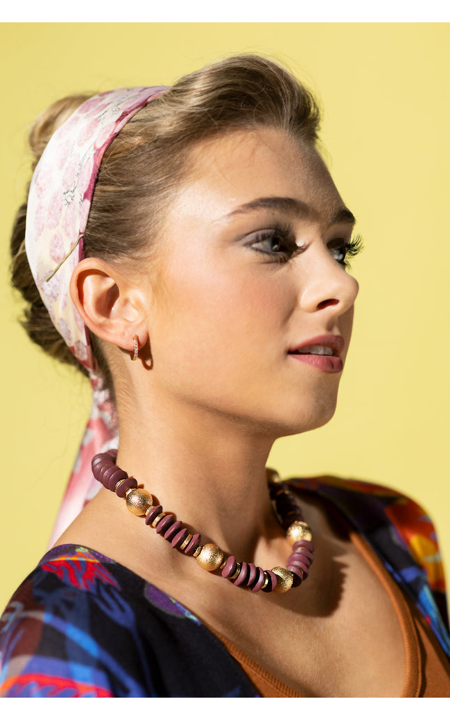 Burgundy Gold Necklace