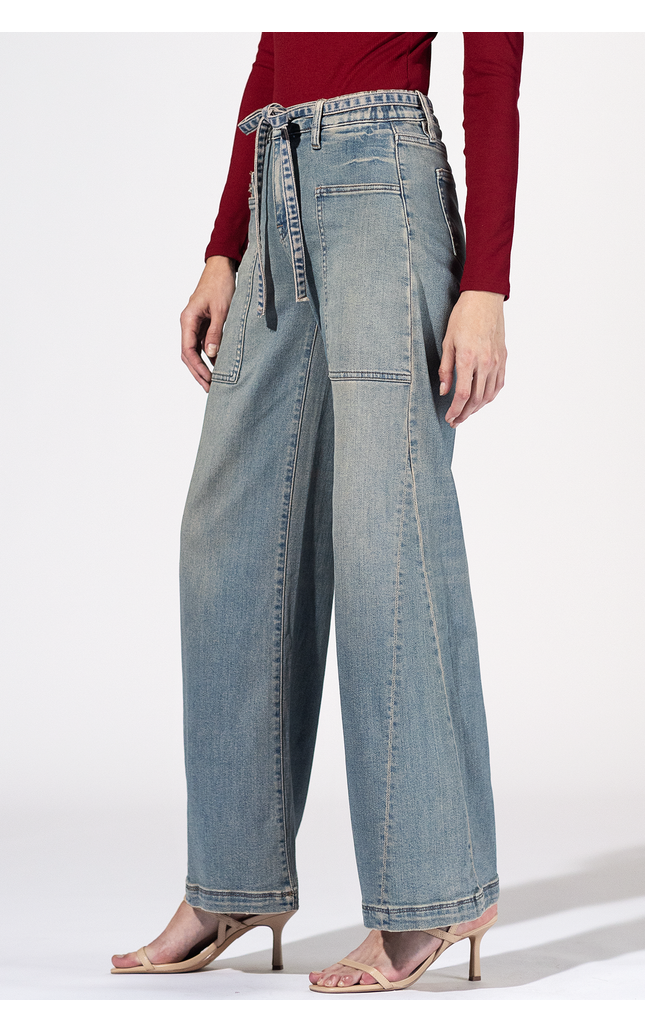 Hudson Fade Utility Wide Leg Jeans