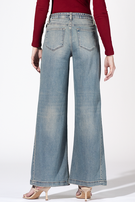 Hudson Fade Utility Wide Leg Jeans