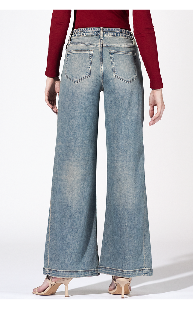 Hudson Fade Utility Wide Leg Jeans