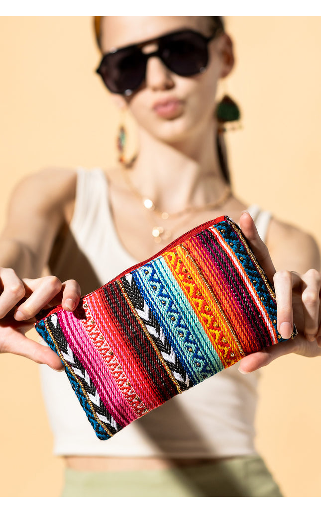 Spectrum Stripe Clutch