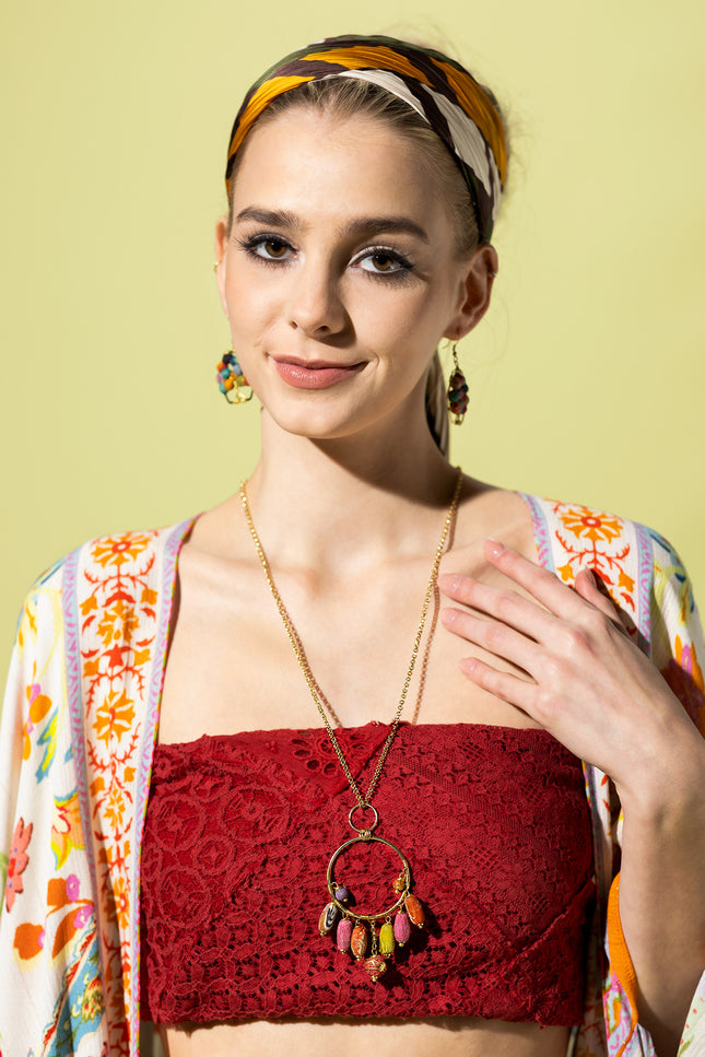 Colorful Ring Pendant Necklace