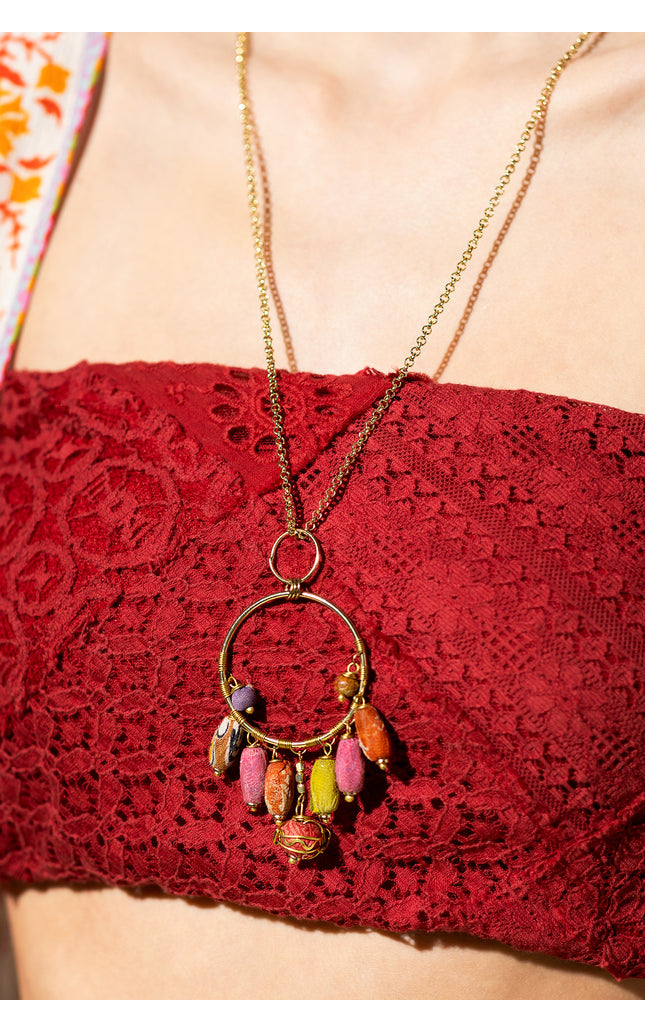 Colorful Ring Pendant Necklace