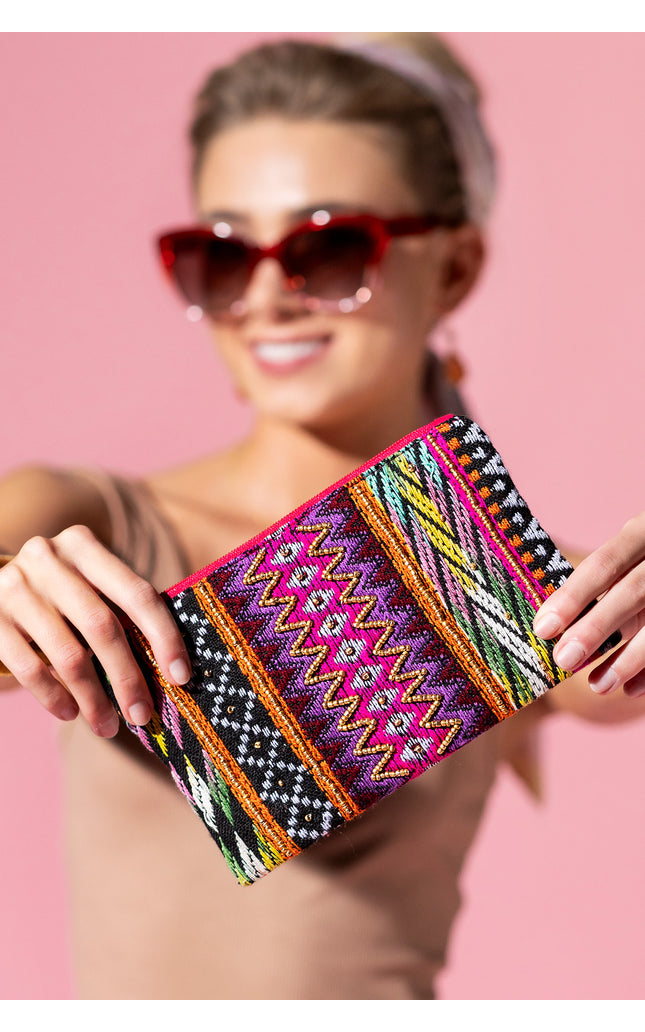 Magenta Medley Beaded Clutch