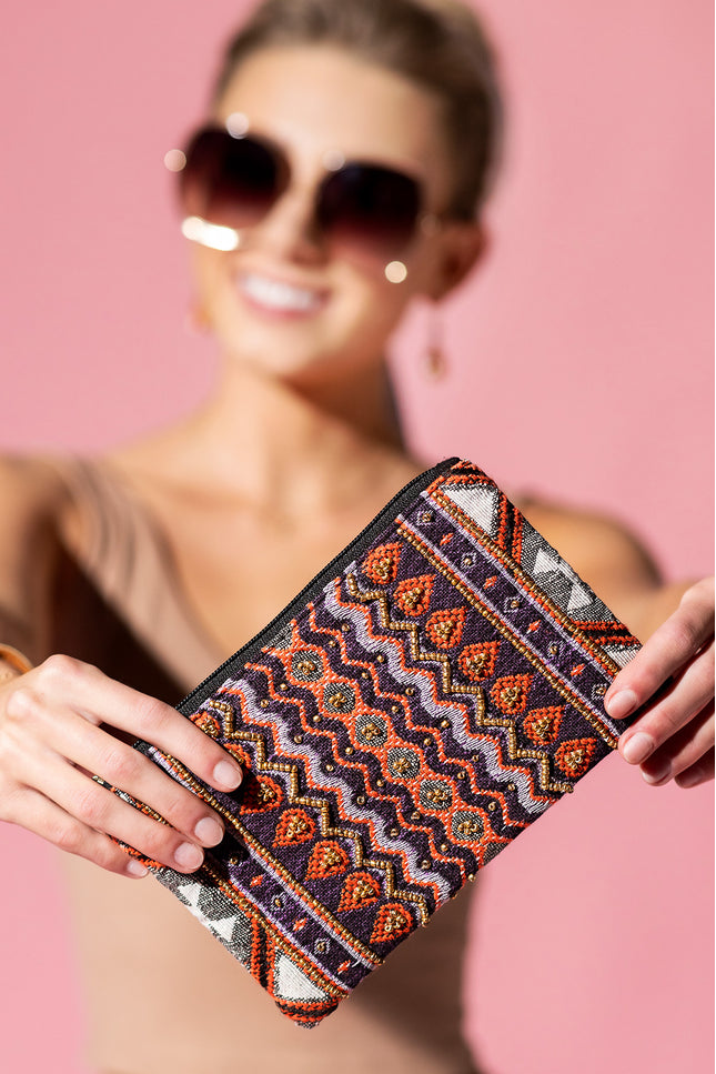 Purple Passion Chevron Clutch