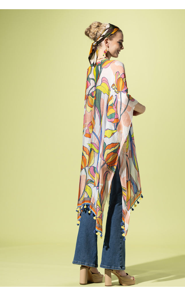 Tulip Dance Pompom Kimono