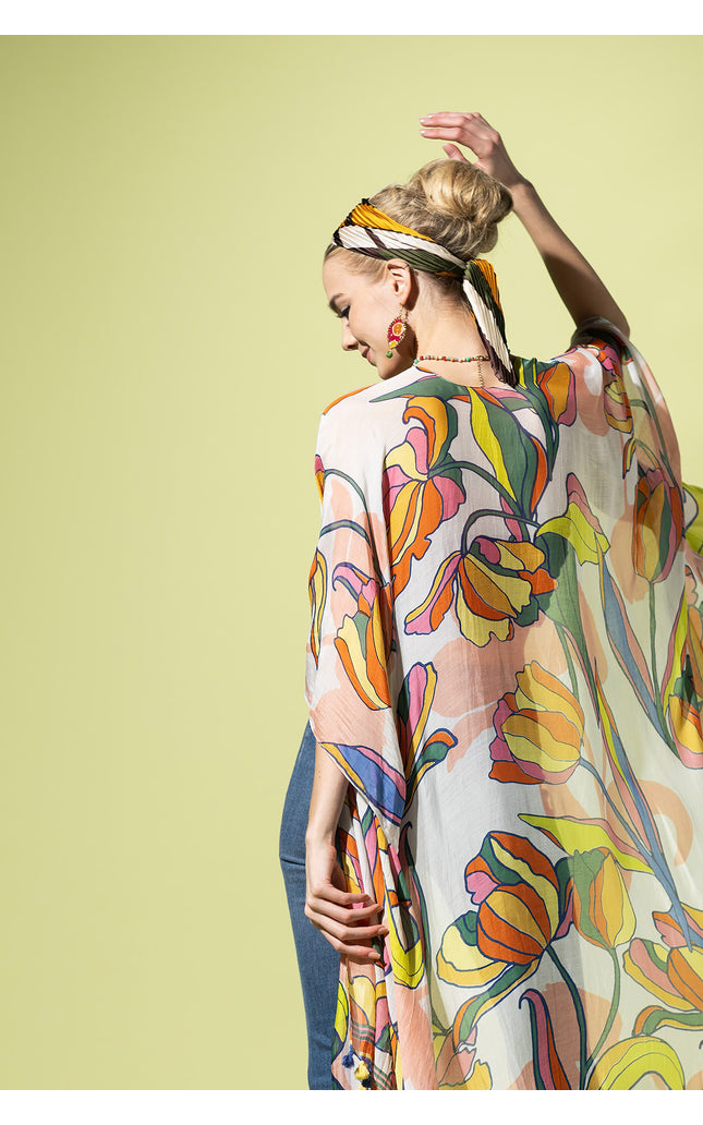 Tulip Dance Pompom Kimono