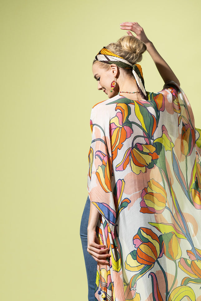 Tulip Dance Pompom Kimono