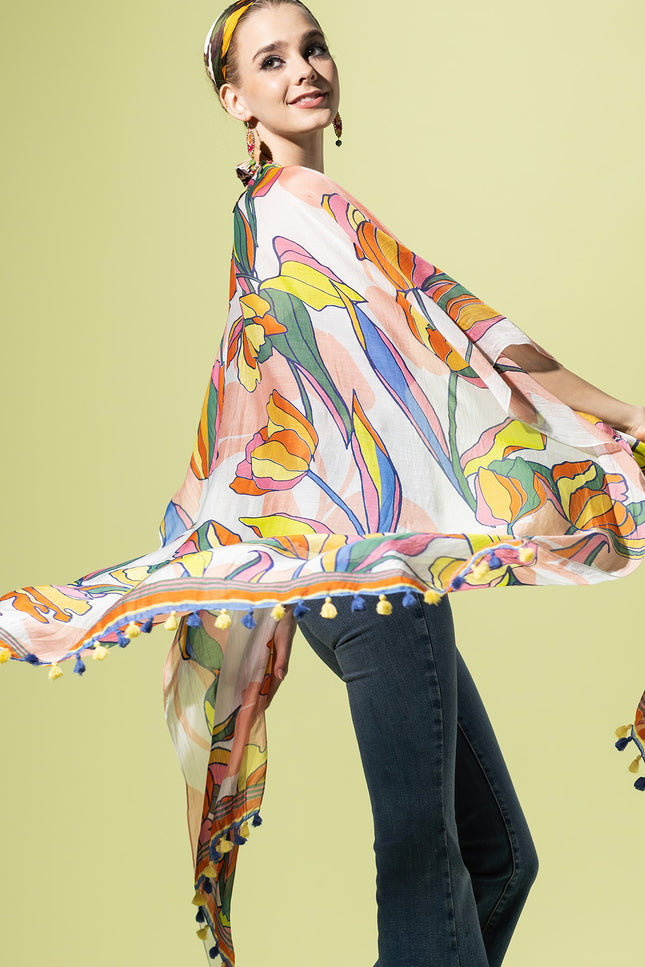 Tulip Dance Pompom Kimono