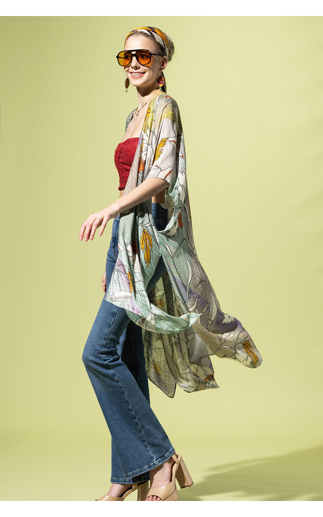 Serene Garden Boho Kimono