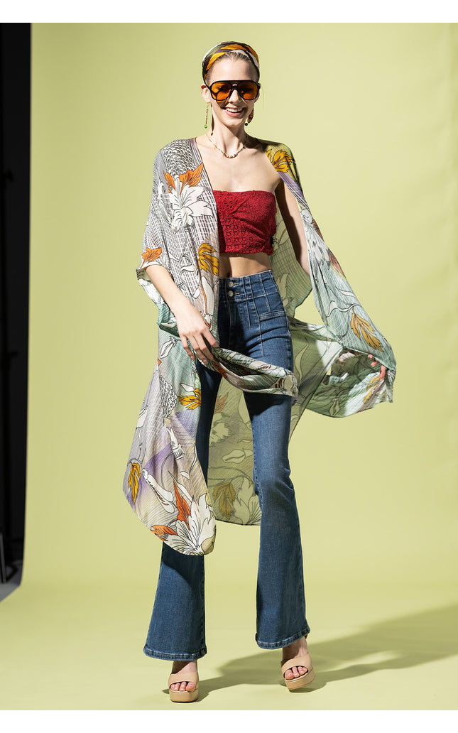 Serene Garden Boho Kimono