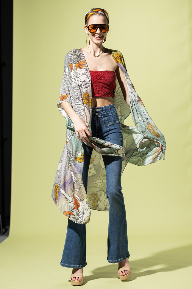Serene Garden Boho Kimono