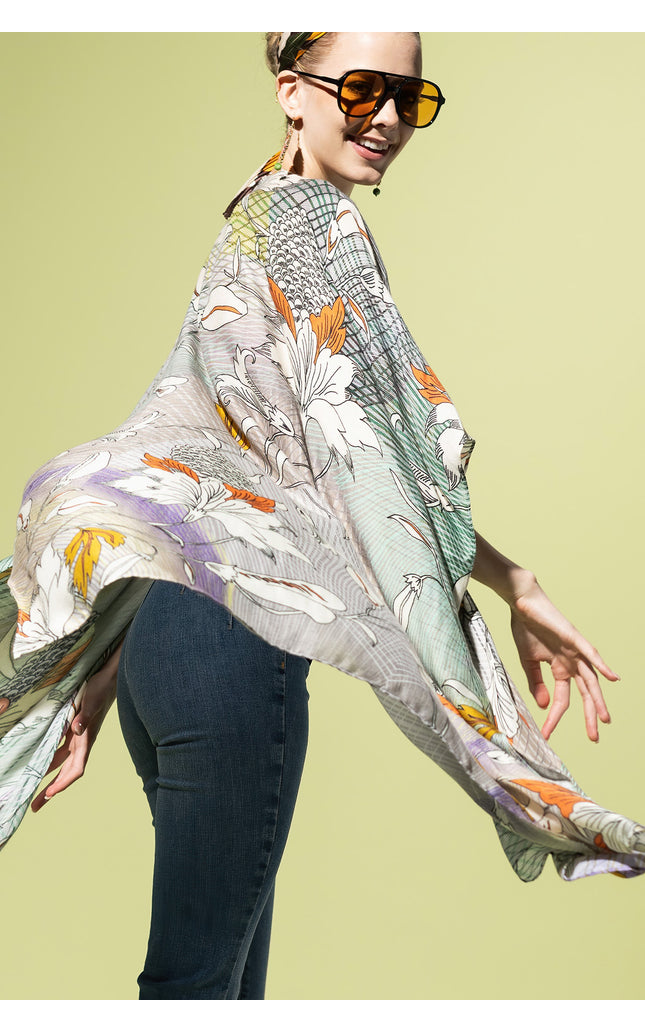 Serene Garden Boho Kimono