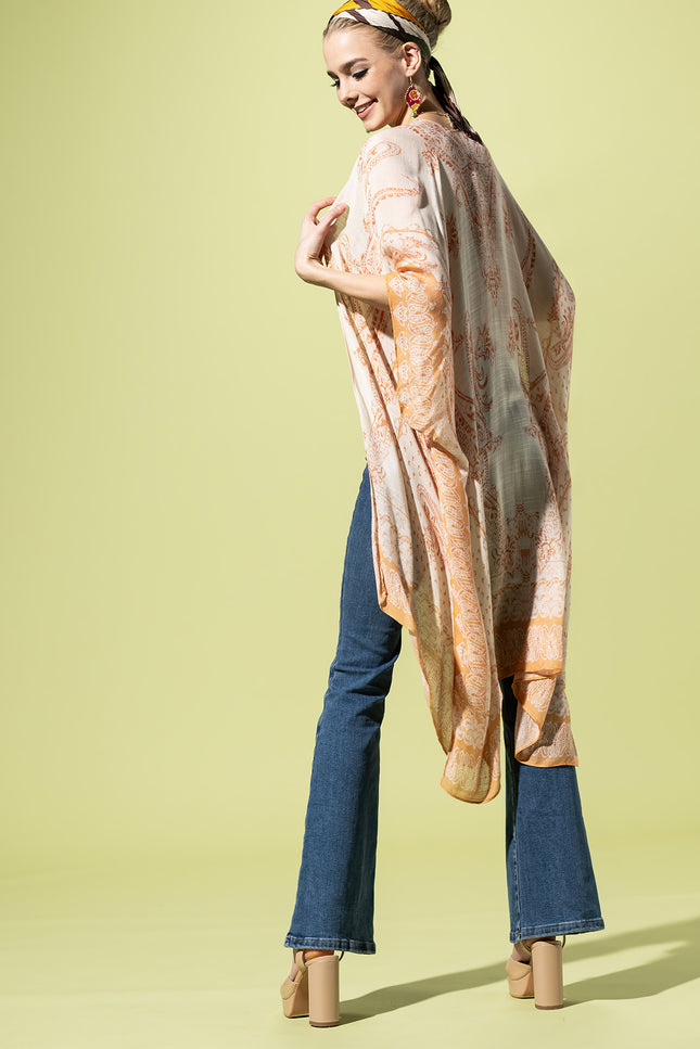 Apricot Paisley Kimono