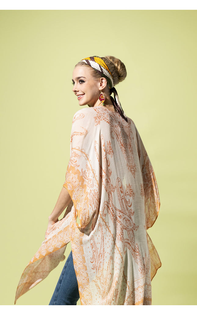 Apricot Paisley Kimono