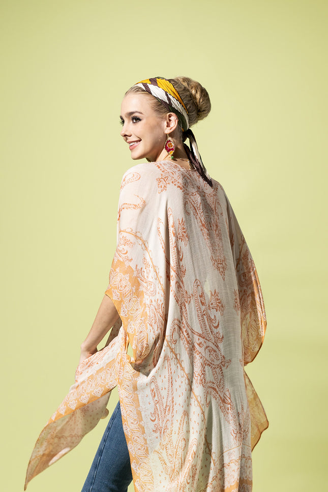 Apricot Paisley Kimono