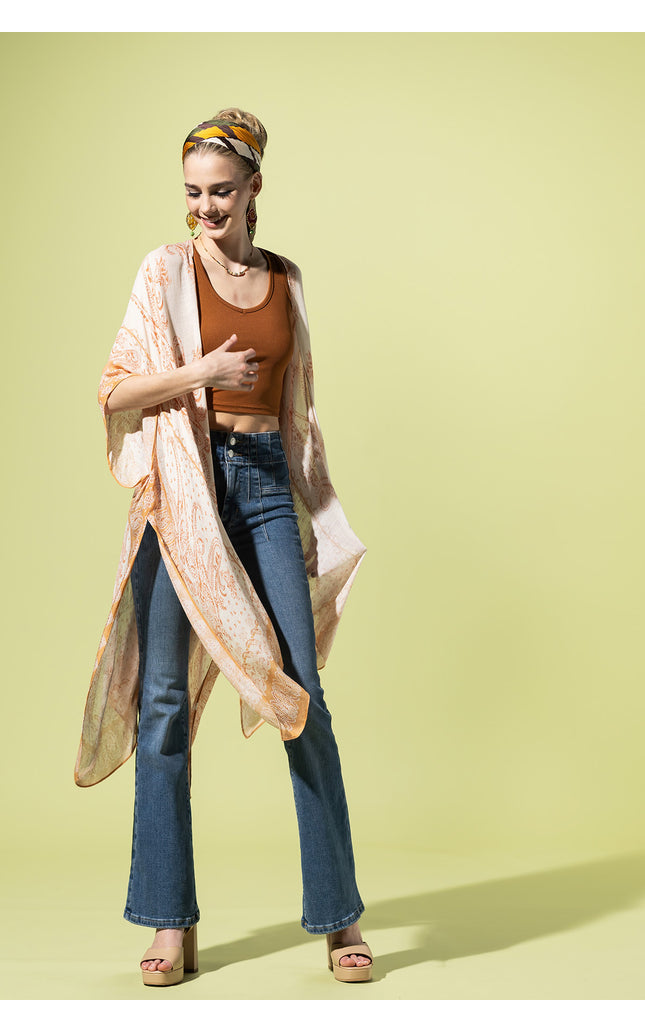 Apricot Paisley Kimono