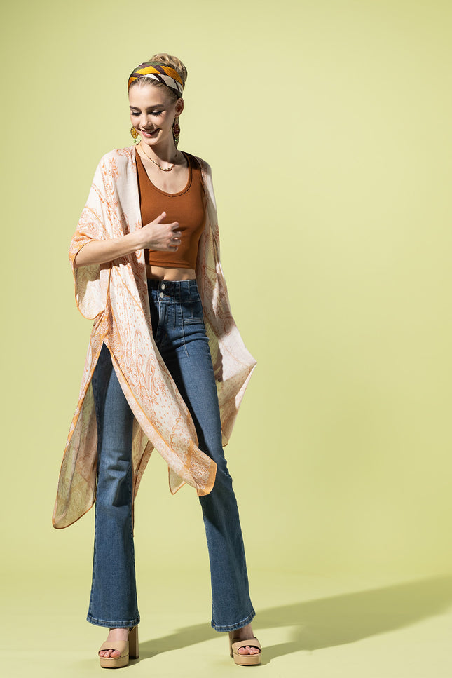 Apricot Paisley Kimono