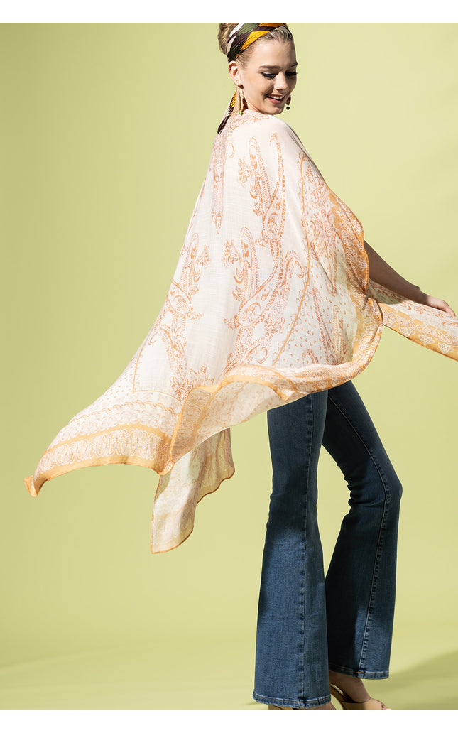 Apricot Paisley Kimono
