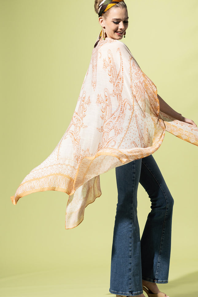 Apricot Paisley Kimono