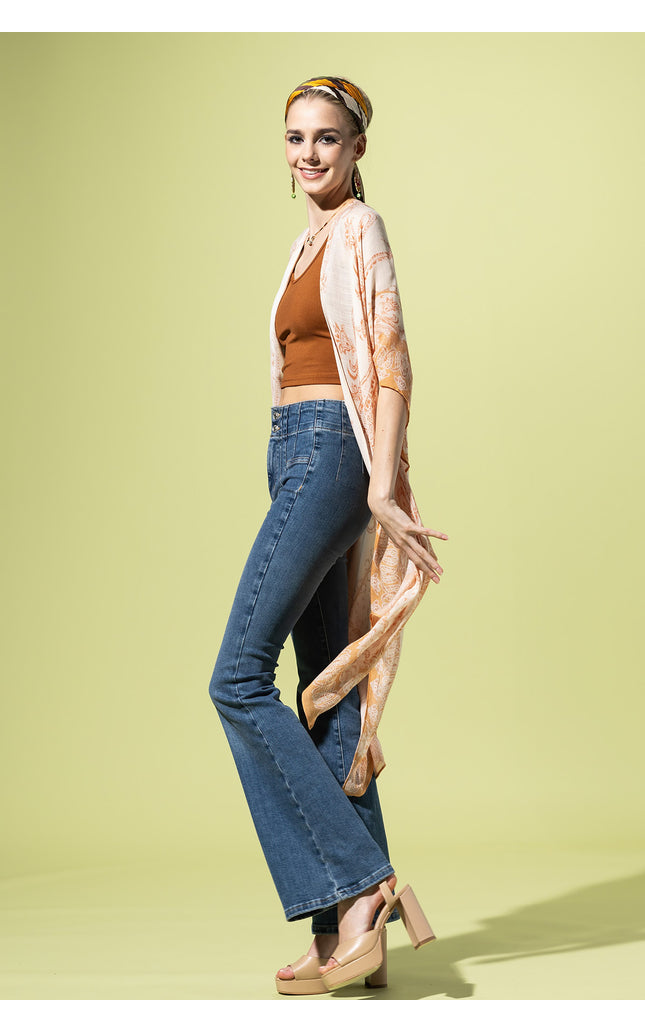 Apricot Paisley Kimono