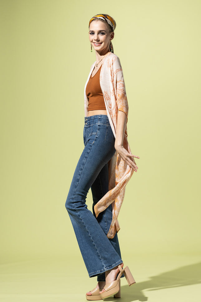 Apricot Paisley Kimono