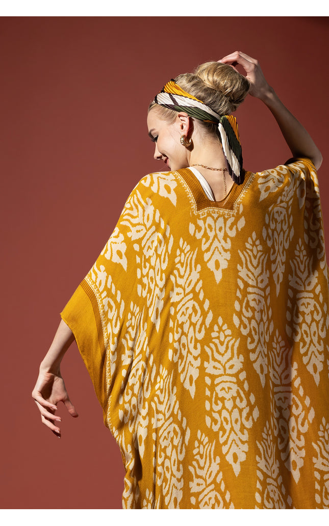 Golden Damask Duster Kimono