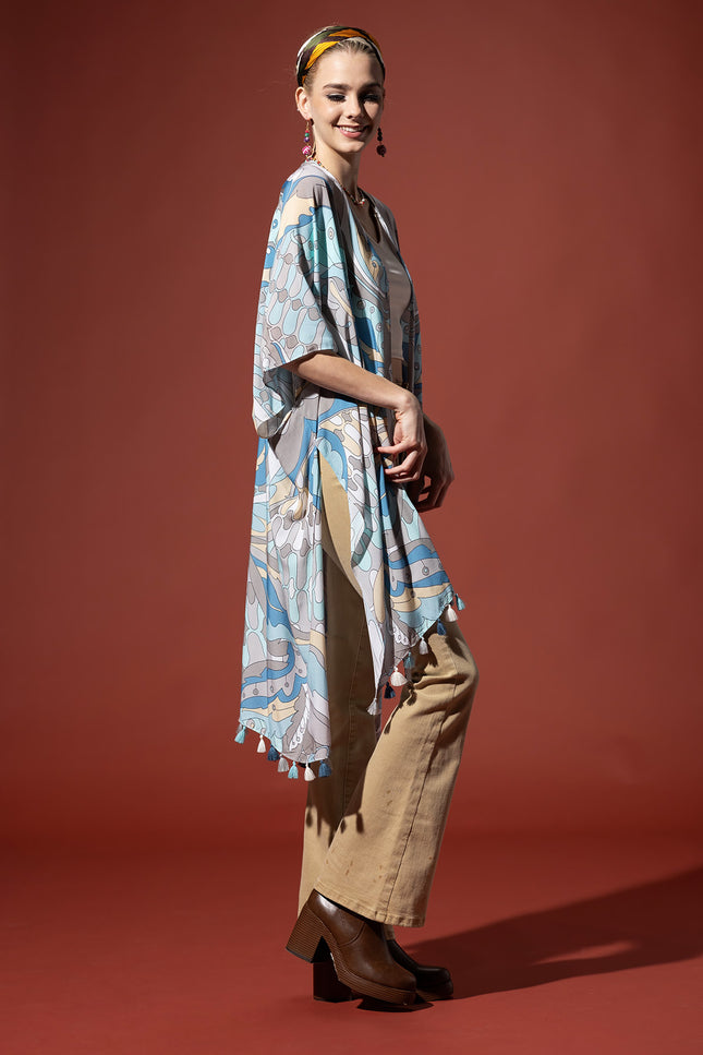 Azure Rhythm Kimono