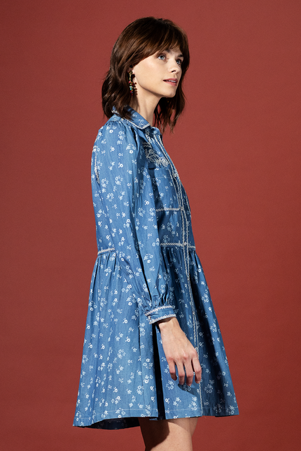 Ditsy Floral Embroidered Button Down