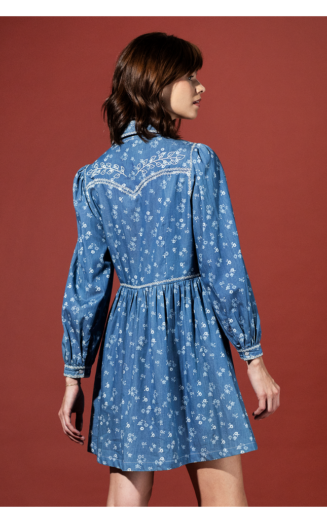 Ditsy Floral Embroidered Button Down