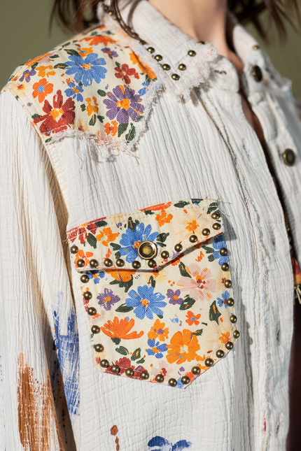 Studio Days Paint Splatter Button-Up