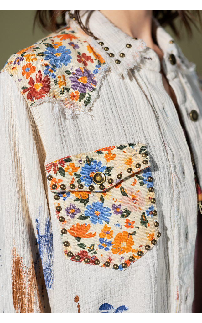 Studio Days Paint Splatter Button-Up