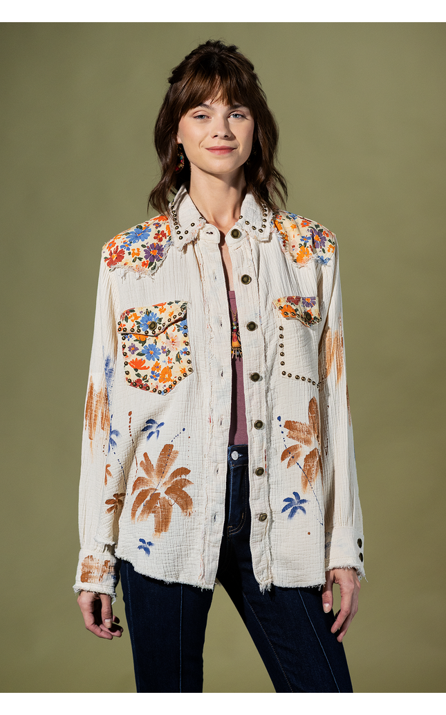 Studio Days Paint Splatter Button-Up