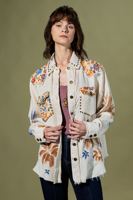 Studio Days Paint Splatter Button-Up